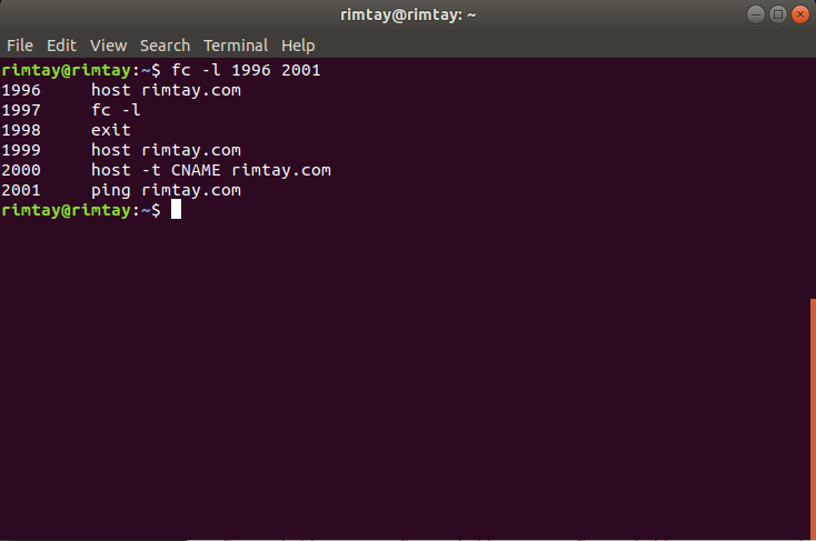 Linux FC Komutu Detayları (Linux Terminal Geçmişi)